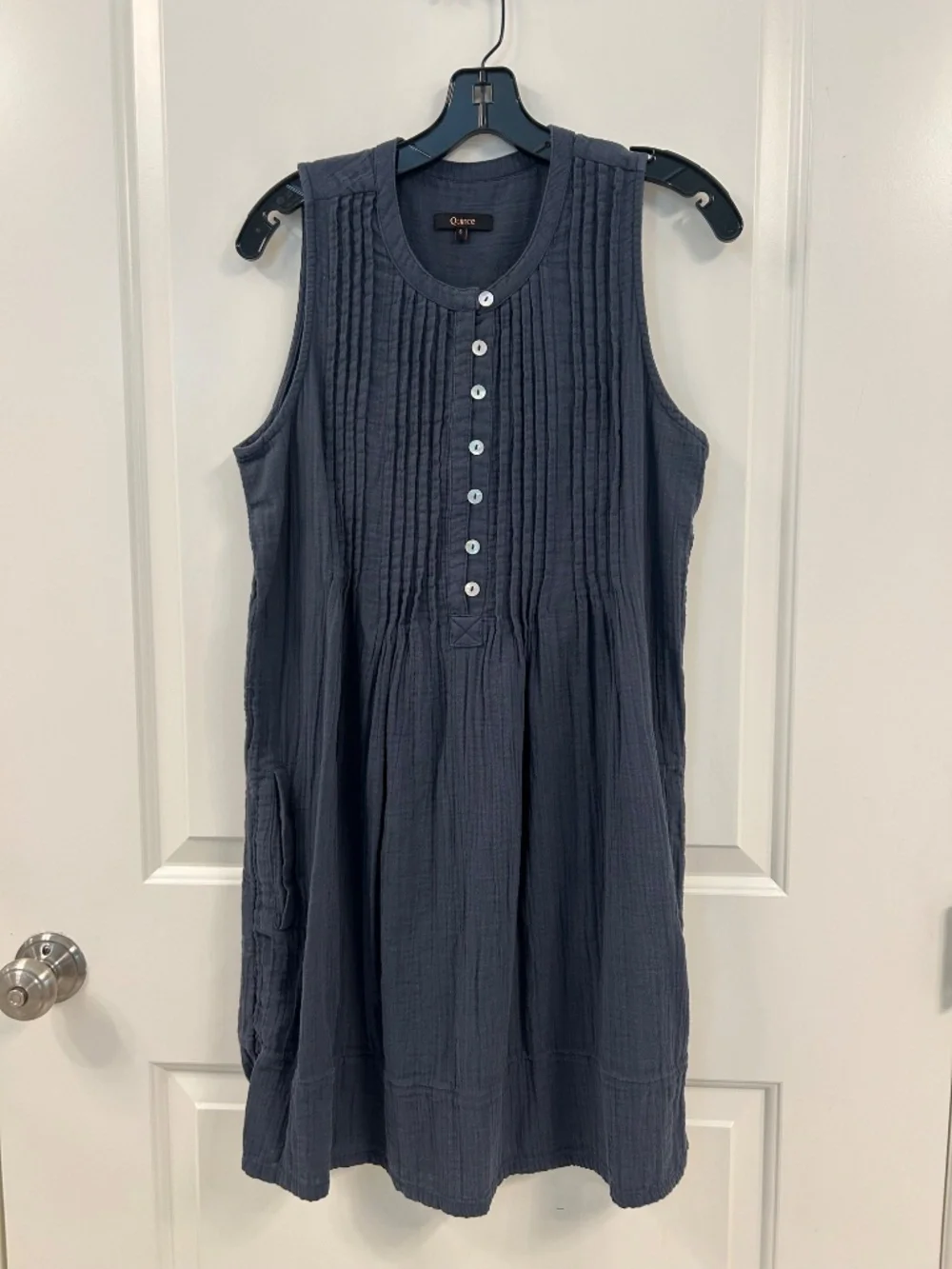 Quince Organic Cotton Gauze Sleeveless Swing Dress - Picture 6 of 10